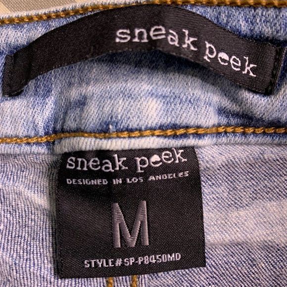 Womens Sneak Peek Capri Jeans Sz Medium destroy Stretch 0448 - Picture 7 of 8